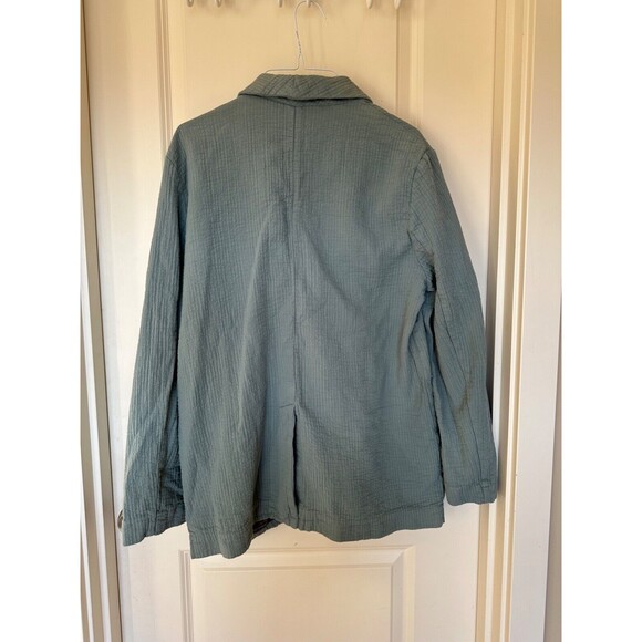 Free People Rowan Blazer Jacket Small Green One Button Textured Long Sleeve - Picture 5 of 7